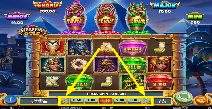 Wrappin Gold Adjust Bet