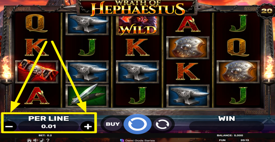 Wrath Of Hephaestus Adjust Bet