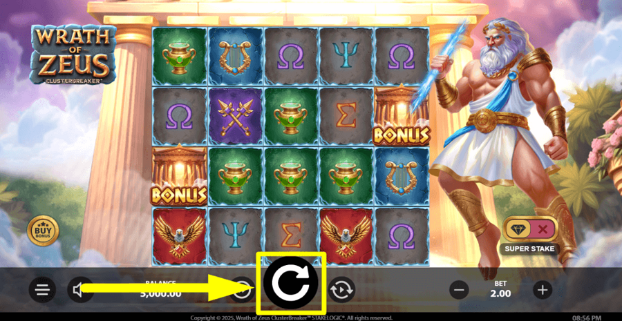 Wrath Of Zeus Clusterbreaker Spin Button