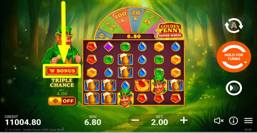 x1000 Golden Penny Super Wheel Buy Feature