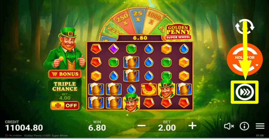 x1000 Golden Penny Super Wheel Turbo Feature