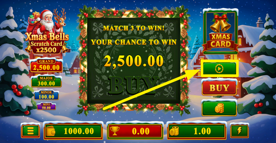 Xmas Bells Scratch Card x2500 Autoplay