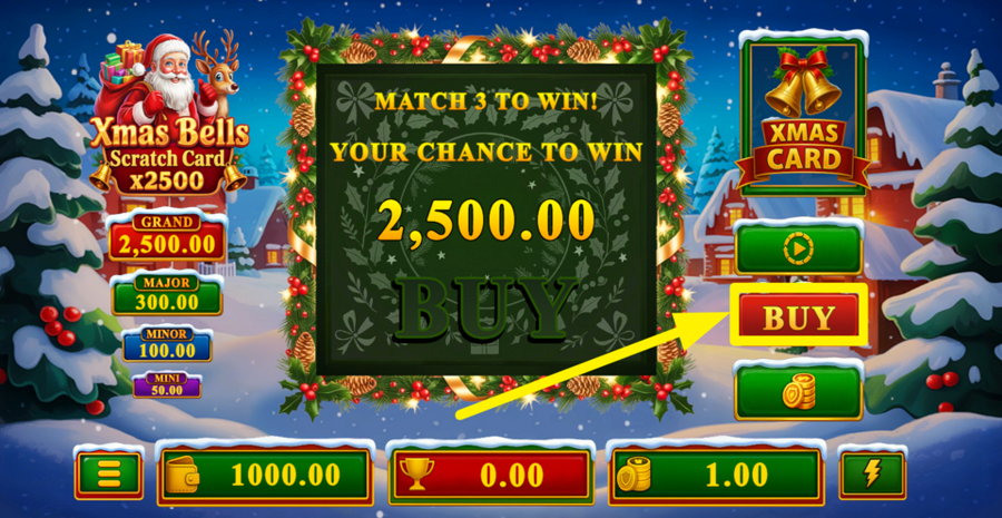 Xmas Bells Scratch Card x2500 Buy