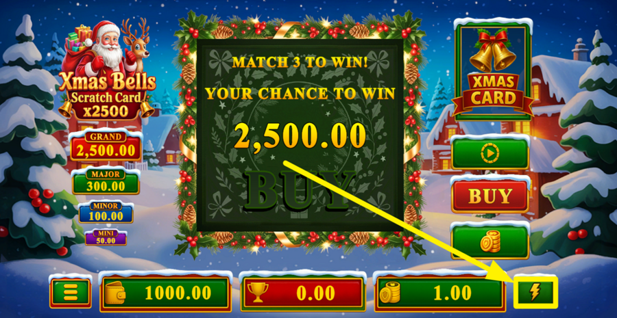 Xmas Bells Scratch Card x2500 Turbo