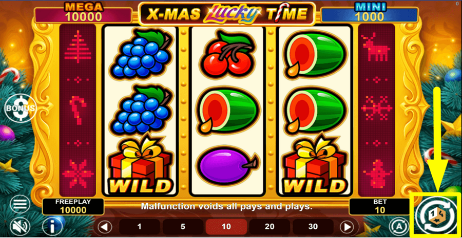 Xmas Lucky Time Hold And Win Spin Button