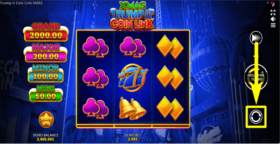 Xmas Trump It Coin Link 3x3 Running Wins Autoplay Feature