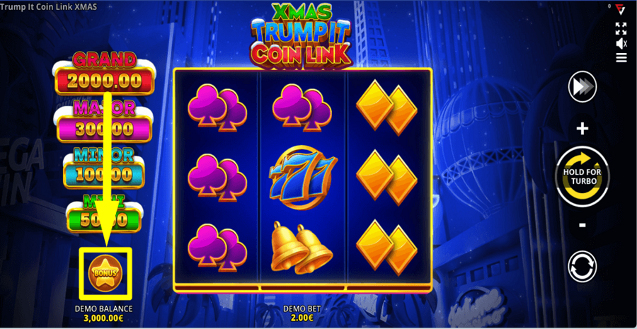 Xmas Trump It Coin Link 3x3 Running Wins Buy Feature