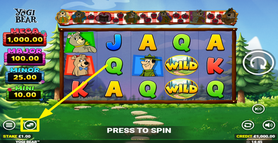 Yogi Bear Adjust Bet