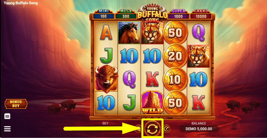 Young Buffalo Song Spin Button