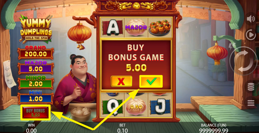 Yummy Dumplings Hold The Spin Buy Bonus