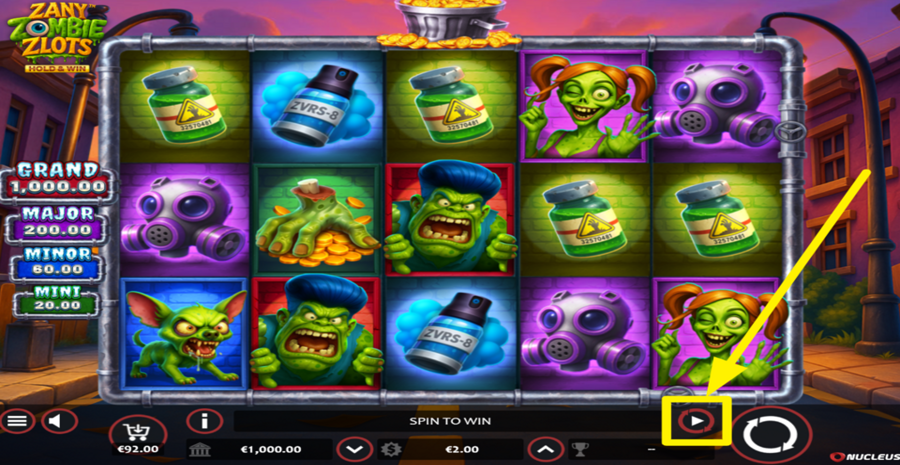 Zany Zombie Zlots Hold And Win Autoplay