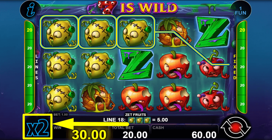 Zet Fruits Gamble Feature