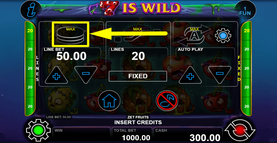 Zet Fruits Max Button