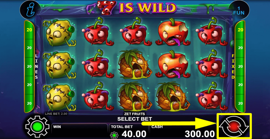 Zet Fruits Spin Button