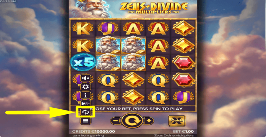 Zeus Divine Multipliers Autoplay Feature