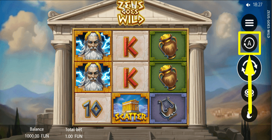 Zeus Goes Wild Autoplay Mode
