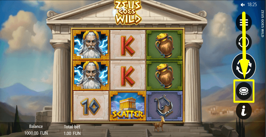 Zeus Goes Wild Choose Your Bet