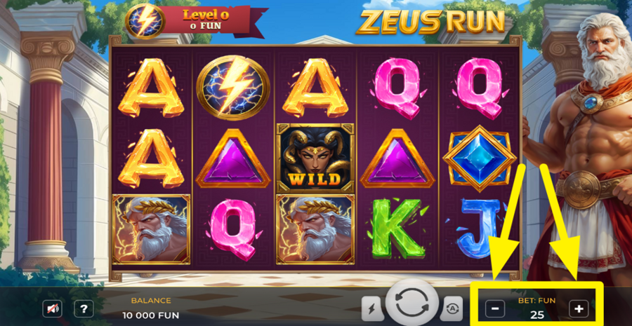 Zeus Run Adjust Bet