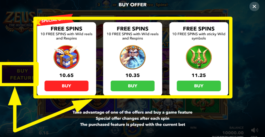 Zeus The Invincible Buy Bonus