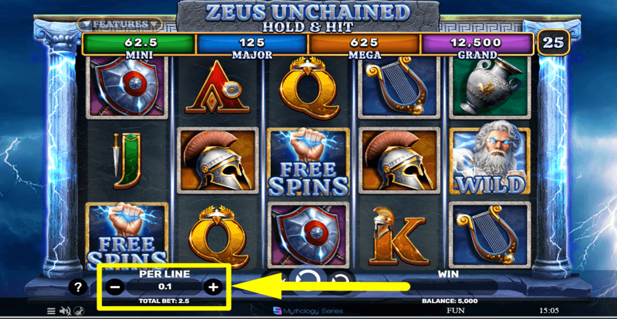 Zeus Unchained Bet Value