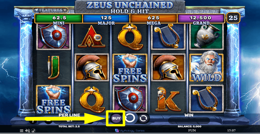 Zeus Unchained Buy Feature