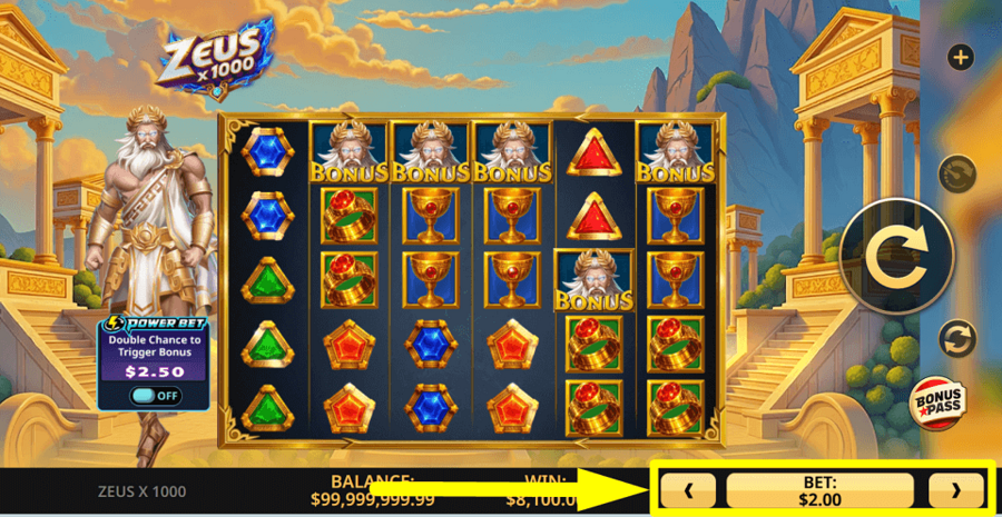 Zeus X 1000 Bet Value