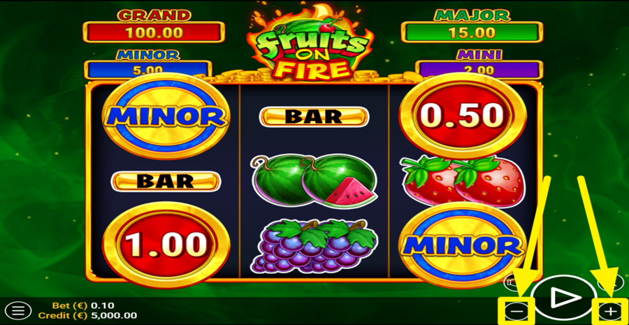 Zeusplay Fruits On Fire Adjust Bet