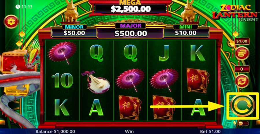 Zodiac Lantern Rabbit Spin Button