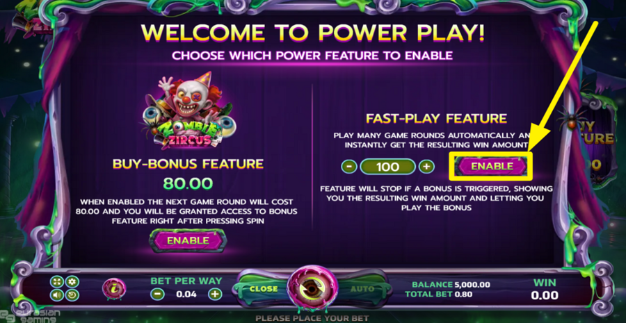 Zombie Zircus Fast Play