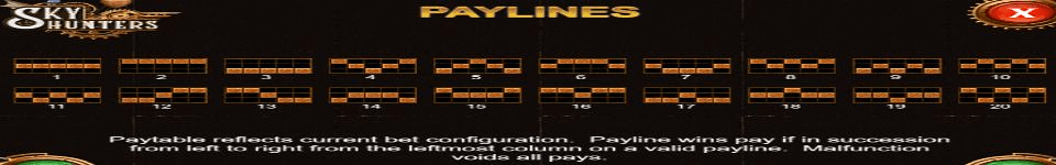 sky hunters paylines