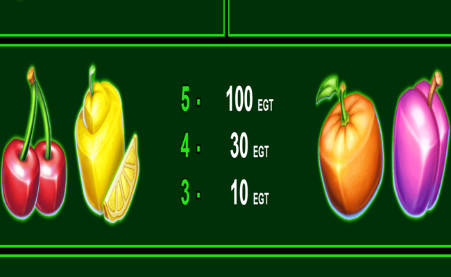 100 bulky fruits paytable 2