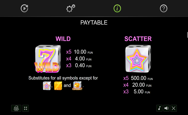 100 golden coins dice edition paytable 1