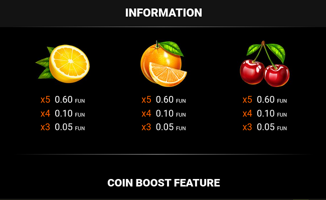 100 power hot coin boost paytable 3