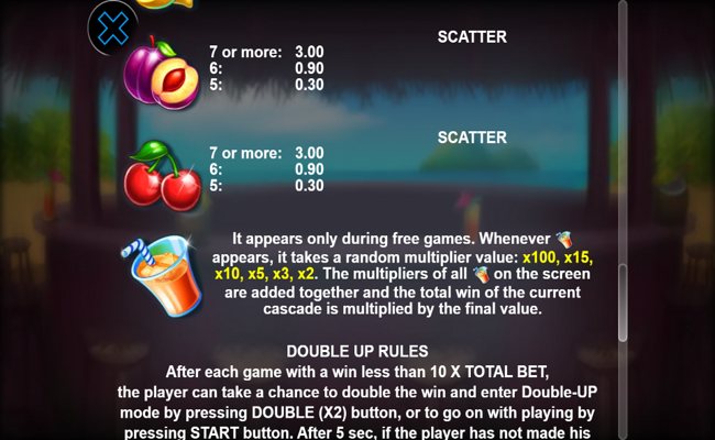 100x fresh paytable 3