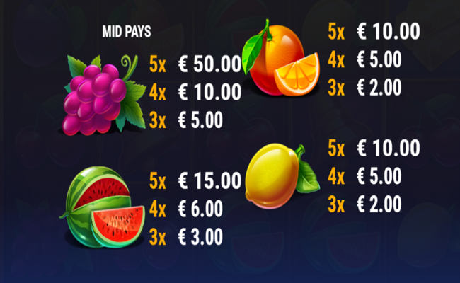 10 lucky sevens paytable 2