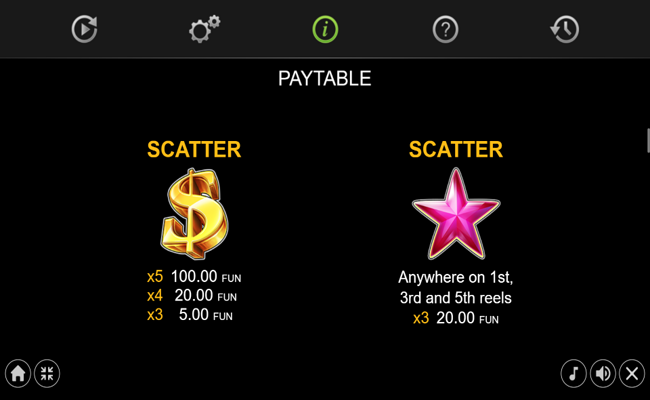20 extra crown buy bonus paytable 1