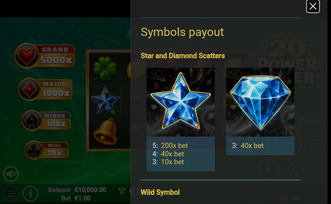 20 power joker paytable 1