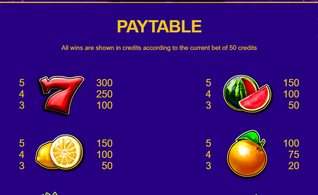 20 super stars paytable 1