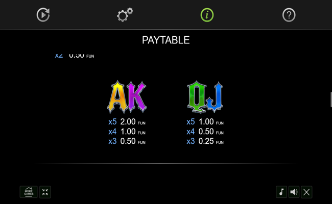 20 vampire bites paytable 3