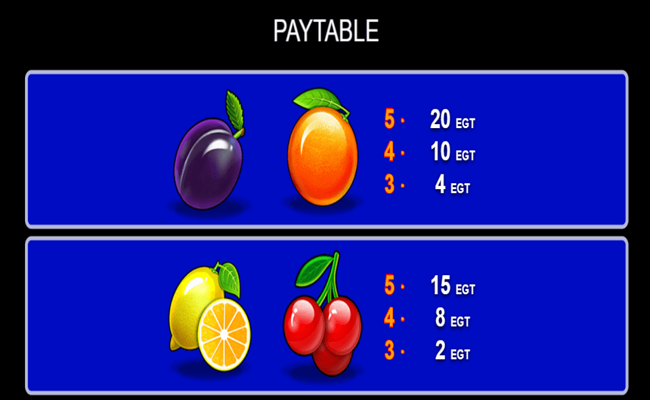 30 spicy fruits paytable4