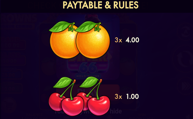 3 crowns bonus combo paytable 4