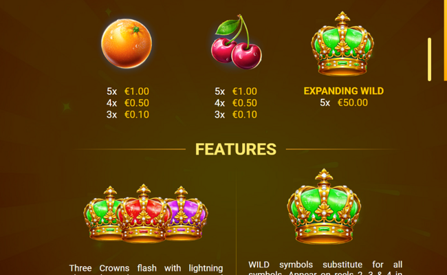 3 energy crowns paytable 2