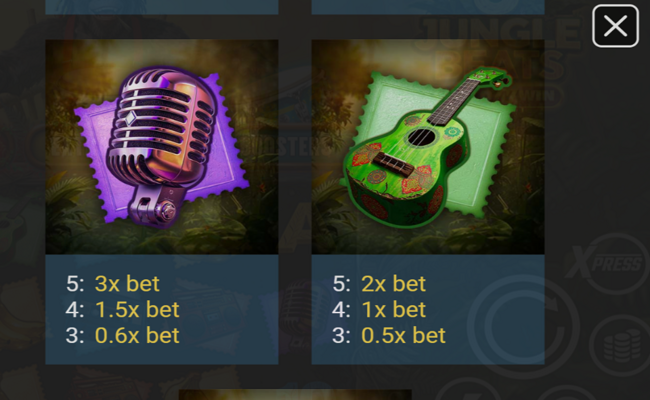 3 jungle beats hold n win paytable 2