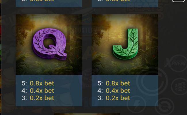 3 jungle beats hold n win paytable 5