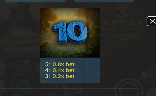 3 jungle beats hold n win paytable 6