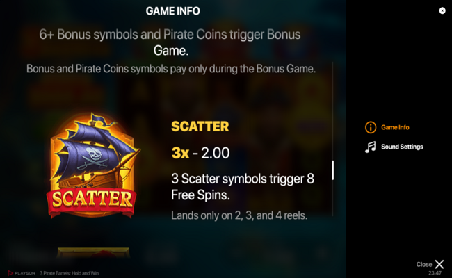 3 pirate barrels hold and win paytable 1
