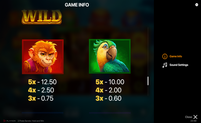 3 pirate barrels hold and win paytable 3