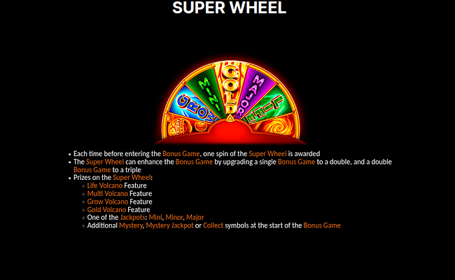 3 super coin volcanoes paytable 2
