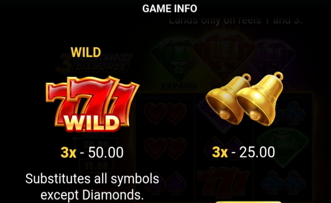 3 supercharged diamonds hold and win 3x3 paytable 1