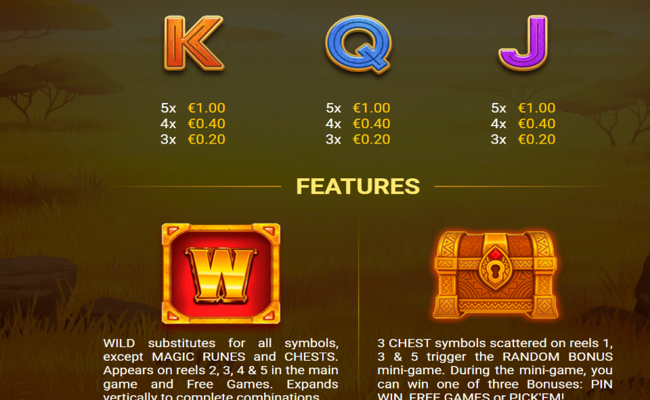 3 totem animals paytable 2